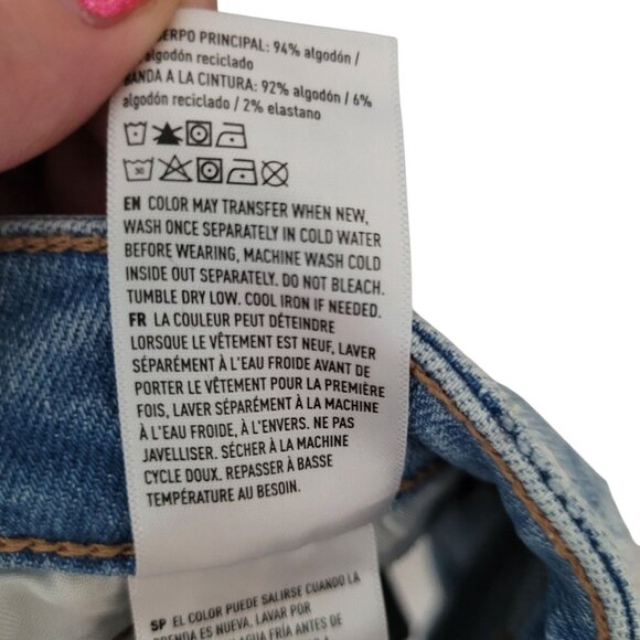 American Eagle Outfitters Womens Patchwork Denim Mom Jean Shorts Size 0 High Ris - Picture 9 of 13